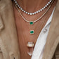14kt gold and diamond mama quartz crystal bar necklace
