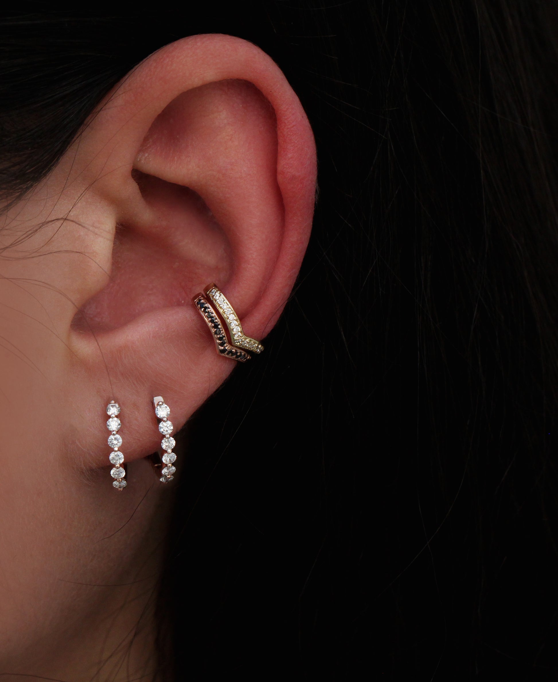 14kt gold and diamond V ear band - Luna Skye