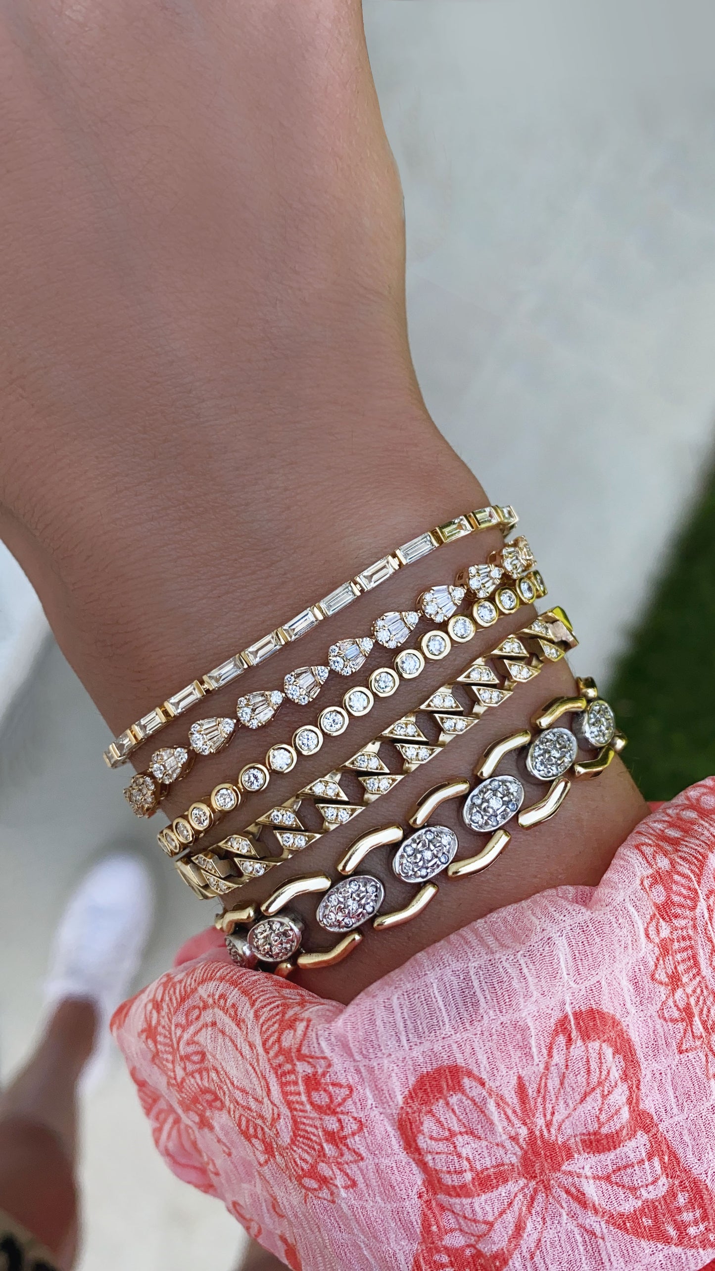 gold and diamond tennis bracelet