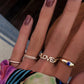 14kt gold and diamond love chain ring