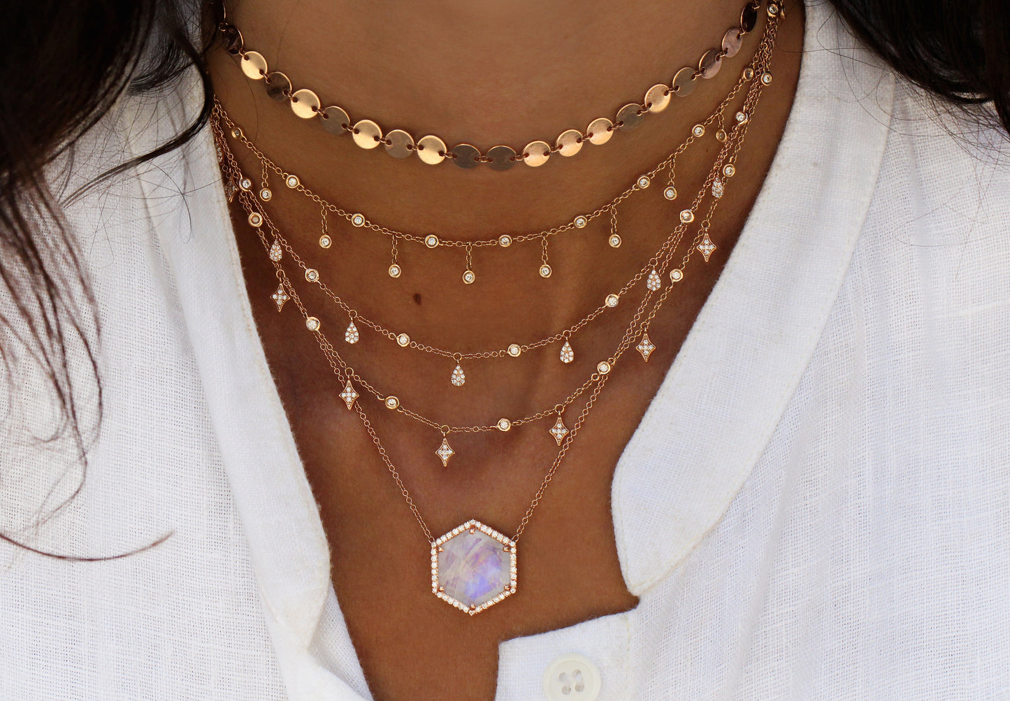 14kt gold and diamond twilight choker necklace - Luna Skye