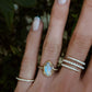 14kt gold and diamond moonstone claw ring