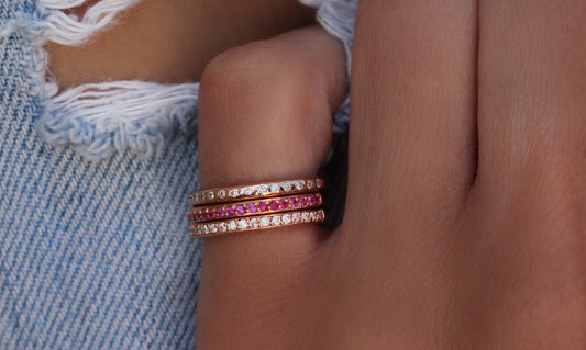 14kt gold pink sapphire pinky ring - Luna Skye