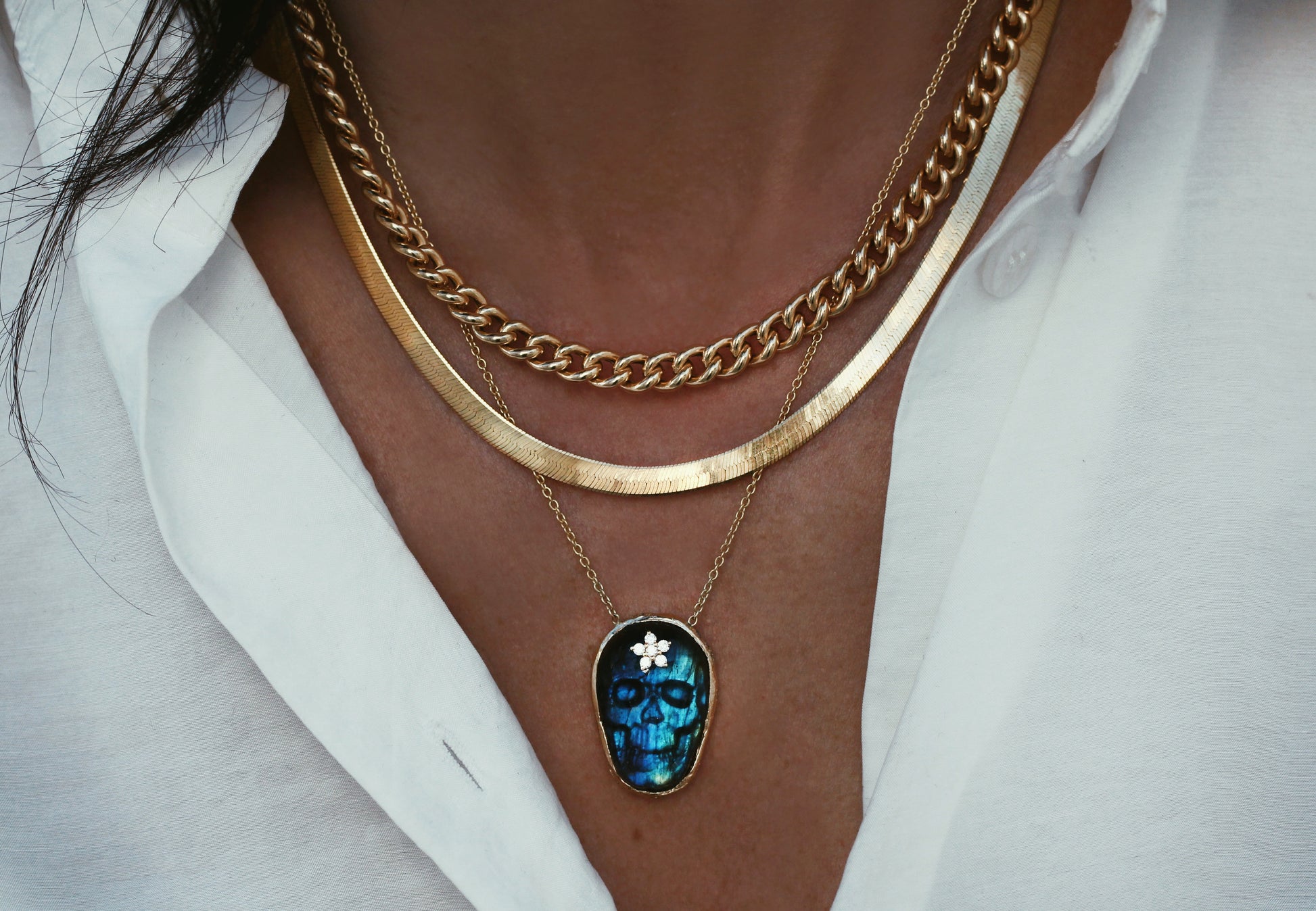 herringbone chain necklaces