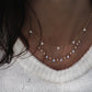 14kt gold and three diamond cluster necklace - Luna Skye