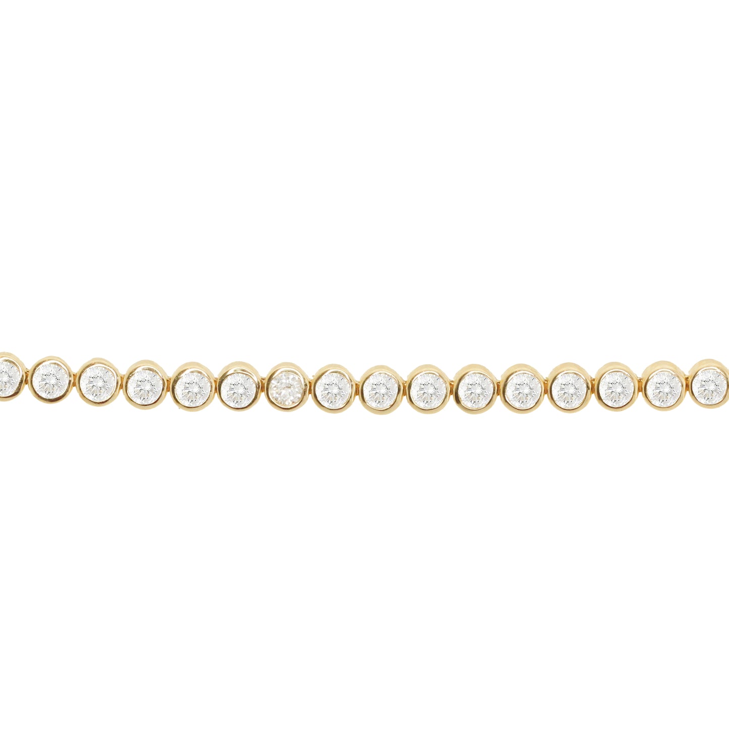 14kt gold large diamond bezel tennis bracelet