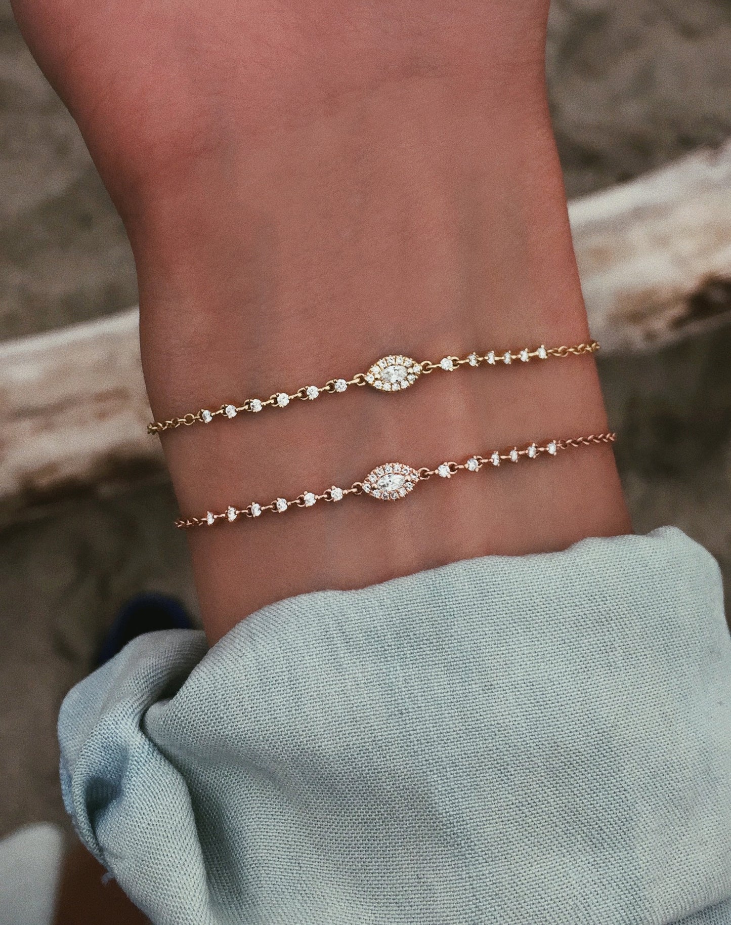 gold marquise diamond bracelets