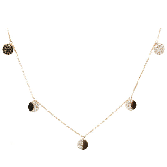 14kt gold and diamond Moon Phase necklace
