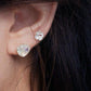 14kt gold and diamond petite triangle moonstone stud earring - Luna Skye