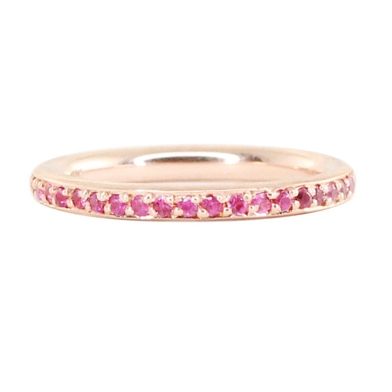 14kt gold pink sapphire pinky ring - Luna Skye