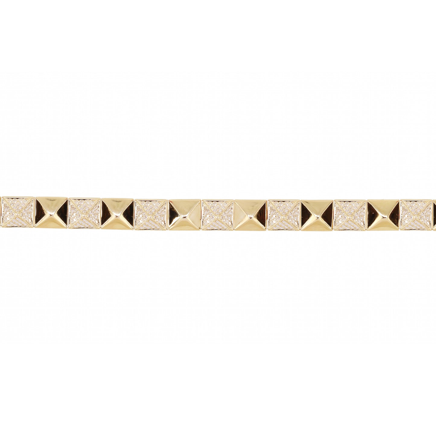 14kt gold alternating diamond pyramid bracelet - Luna Skye