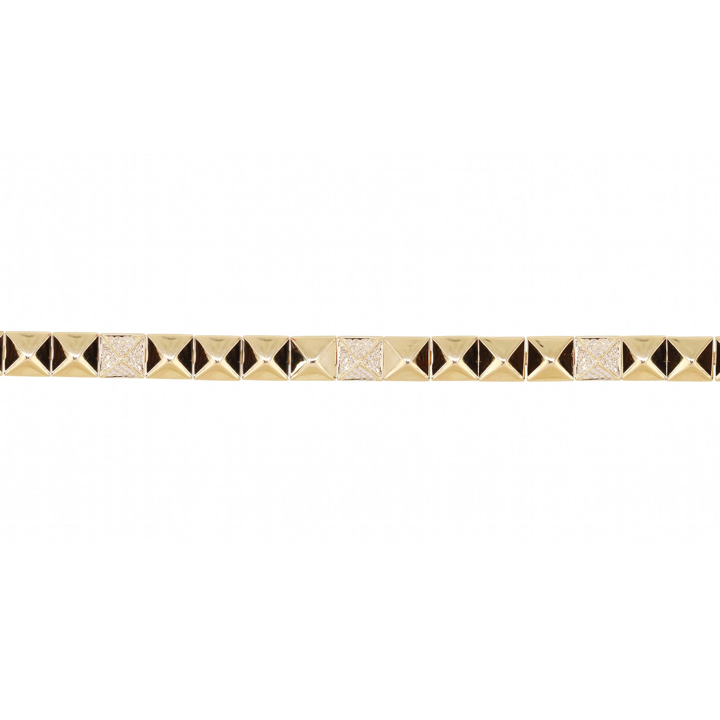 14kt gold three diamond pyramid bracelet - Luna Skye
