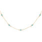 14kt gold and diamond turquoise bezel necklace - Luna Skye