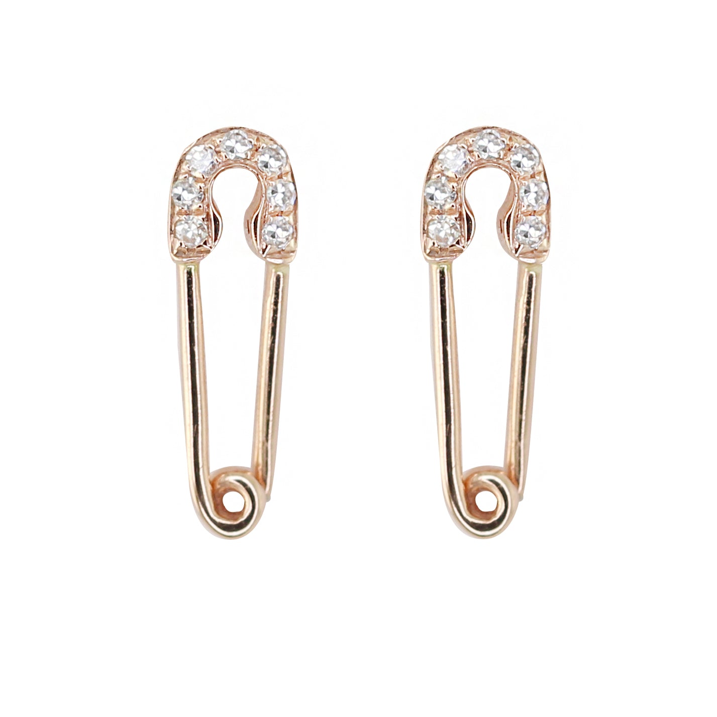 14kt gold and diamond safety first studs - Luna Skye