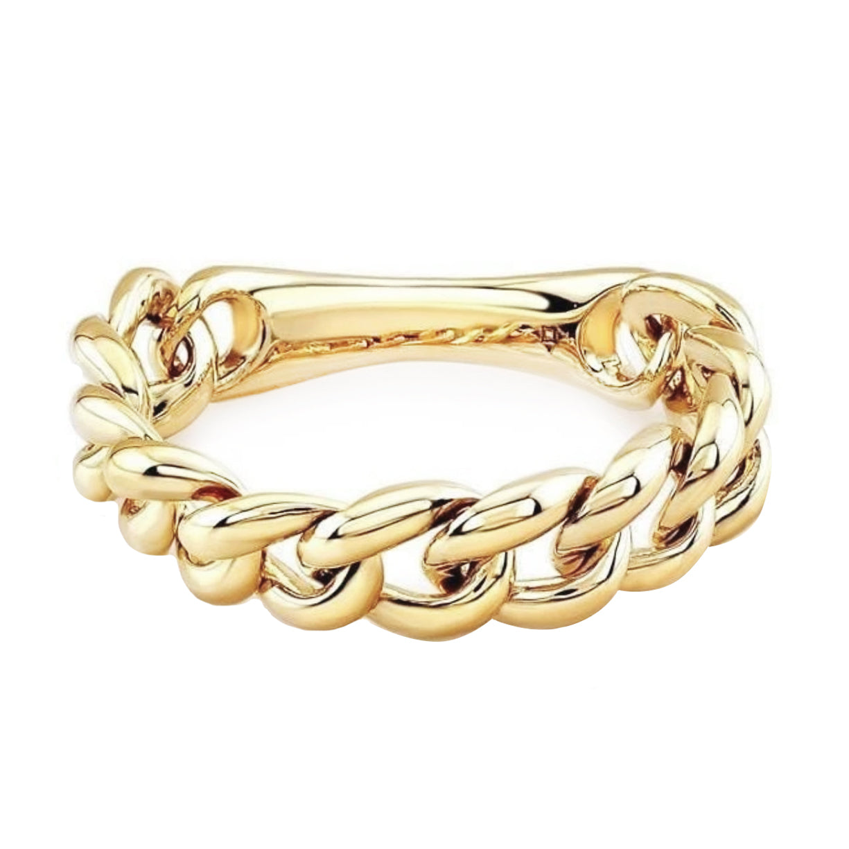 14kt gold mini cuban link ring - Luna Skye