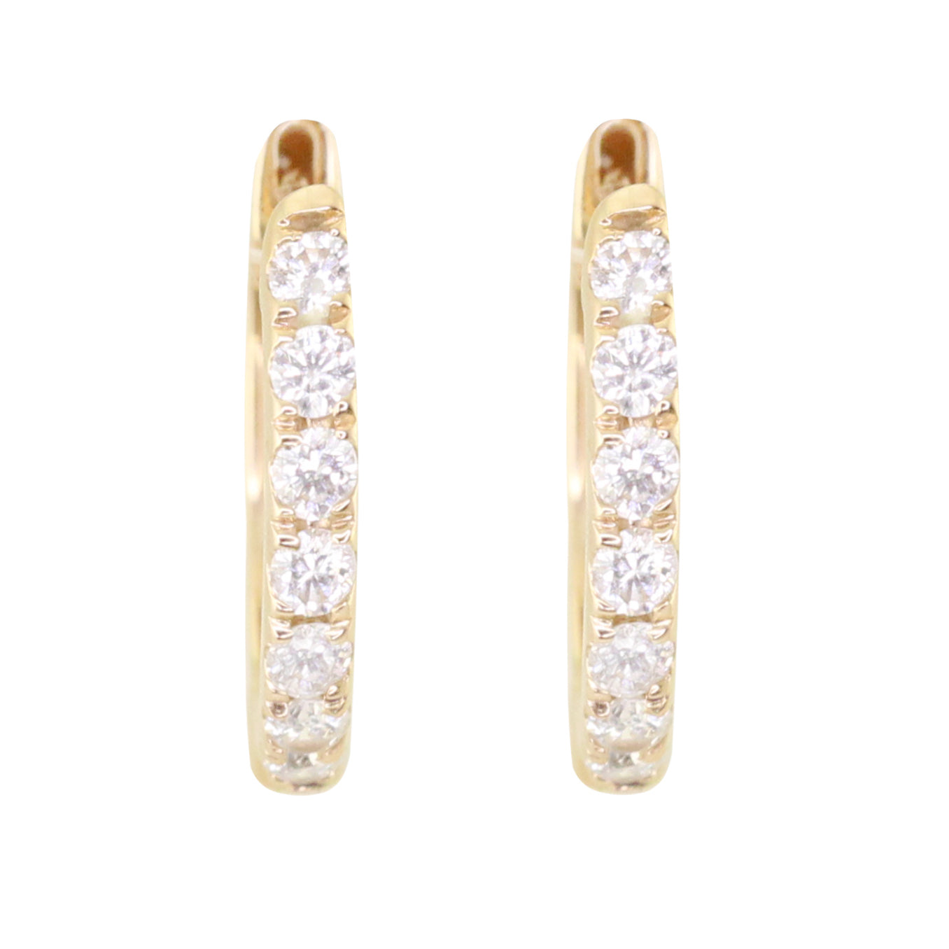 14kt gold classic diamond hoop