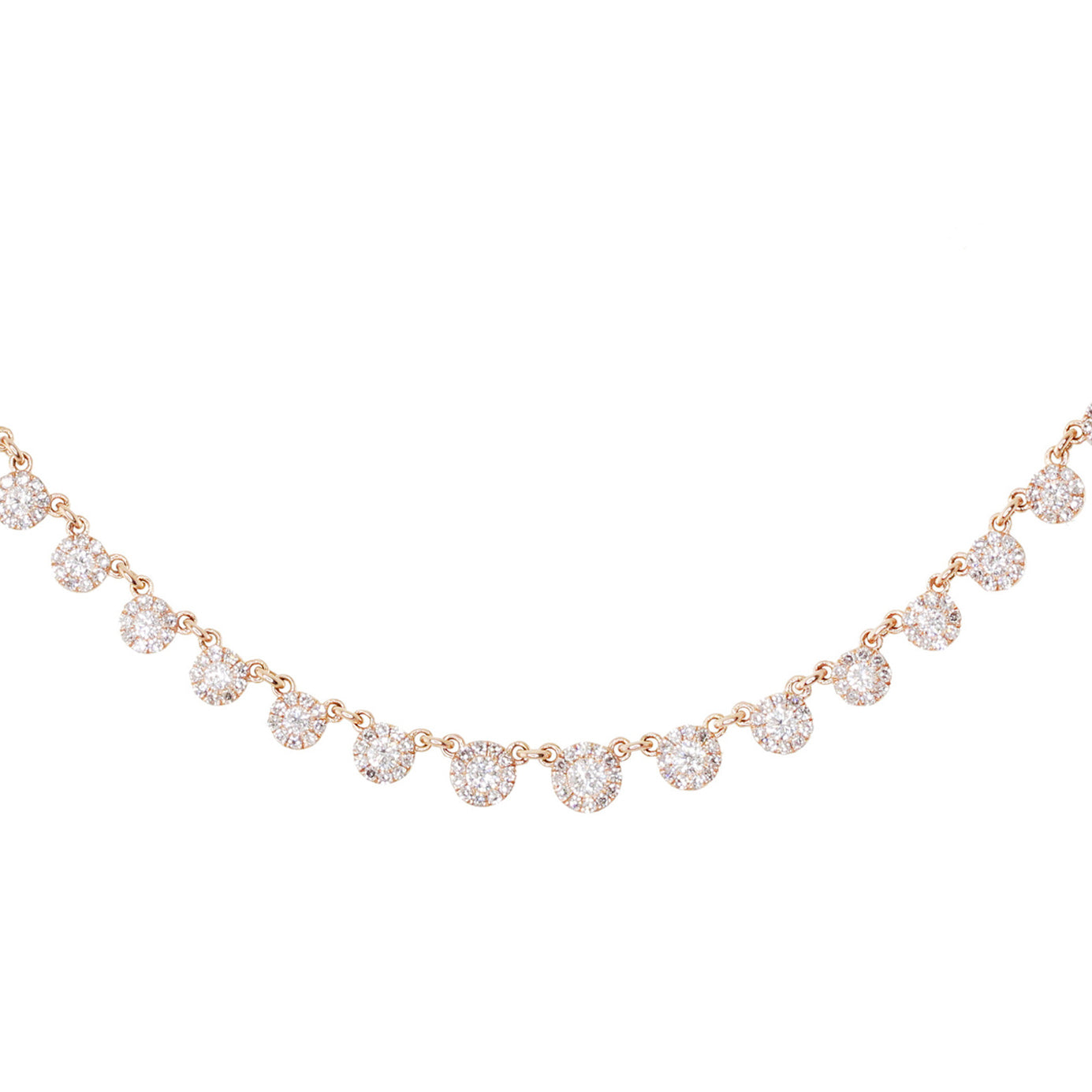 14kt gold diamond disk choker necklace