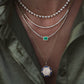 14kt gold heart diamond tennis necklace