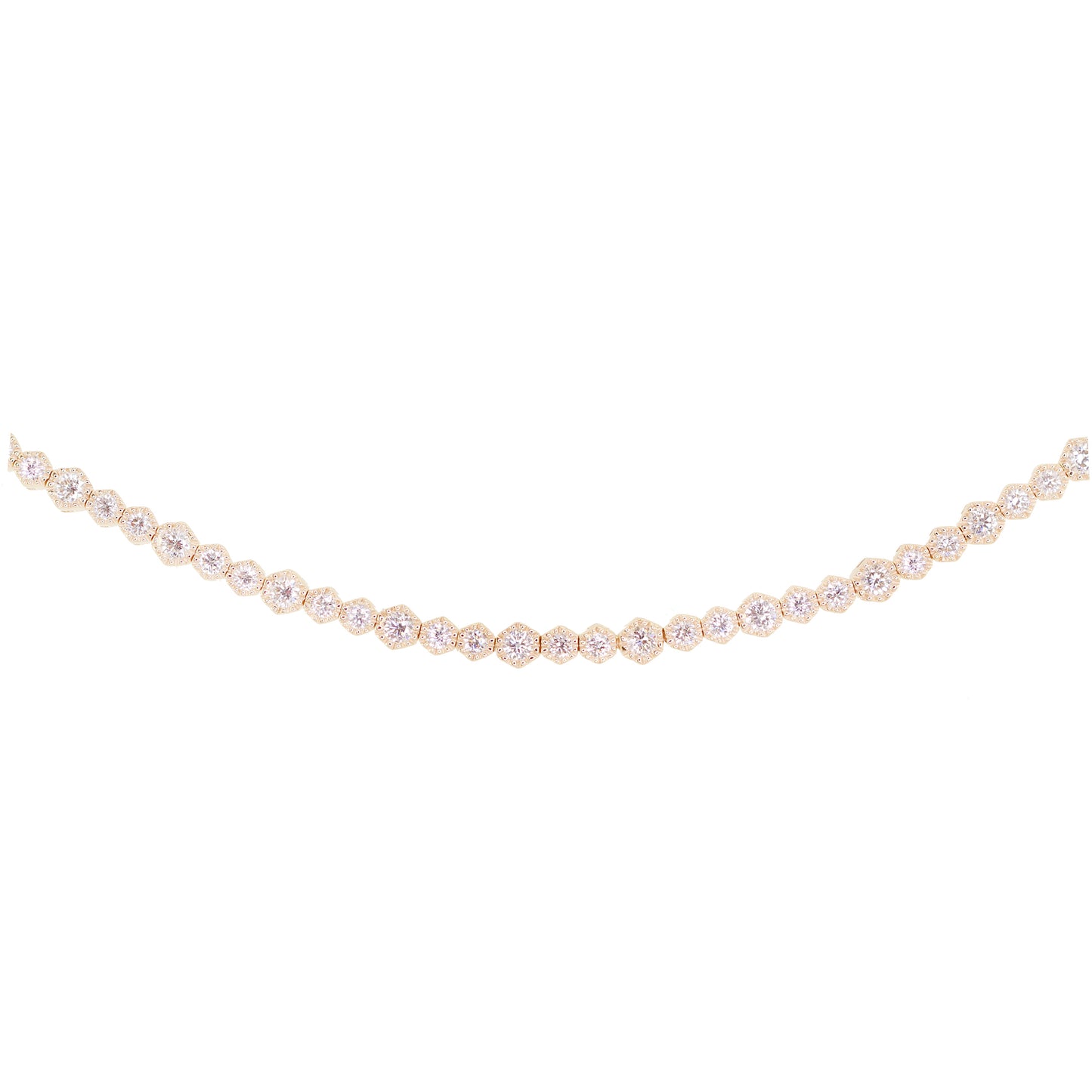 14kt gold and diamond poly bezel milgrain bracelet
