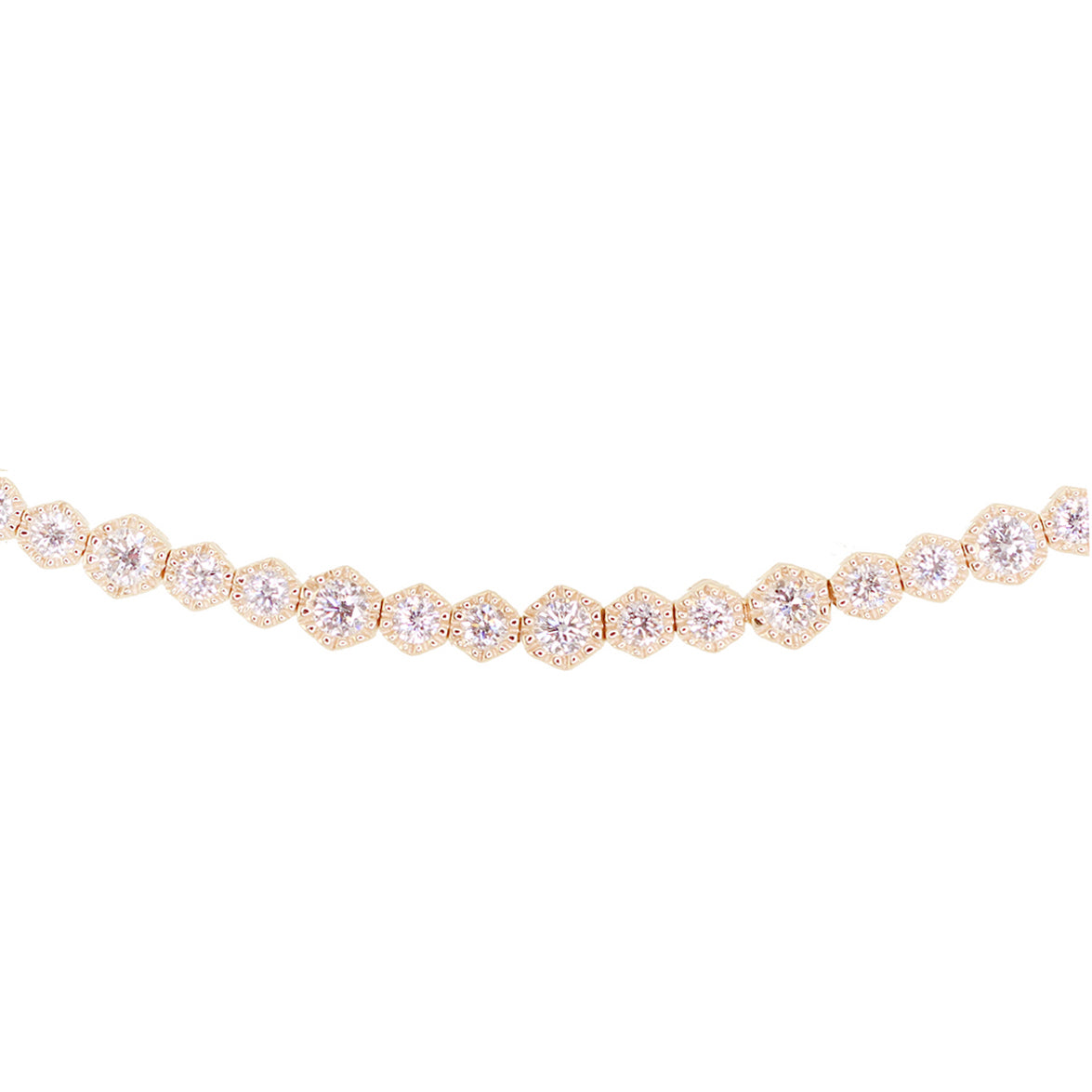 14kt gold and diamond poly bezel milgrain bracelet