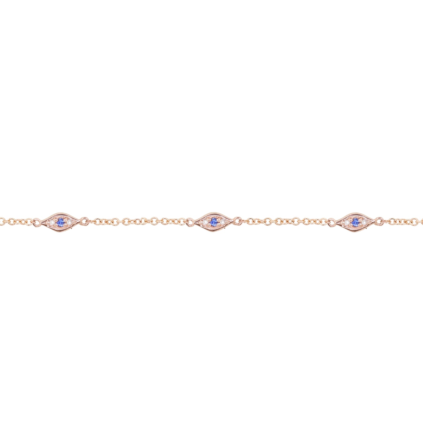 14kt gold and diamond evil eye bracelet - Luna Skye