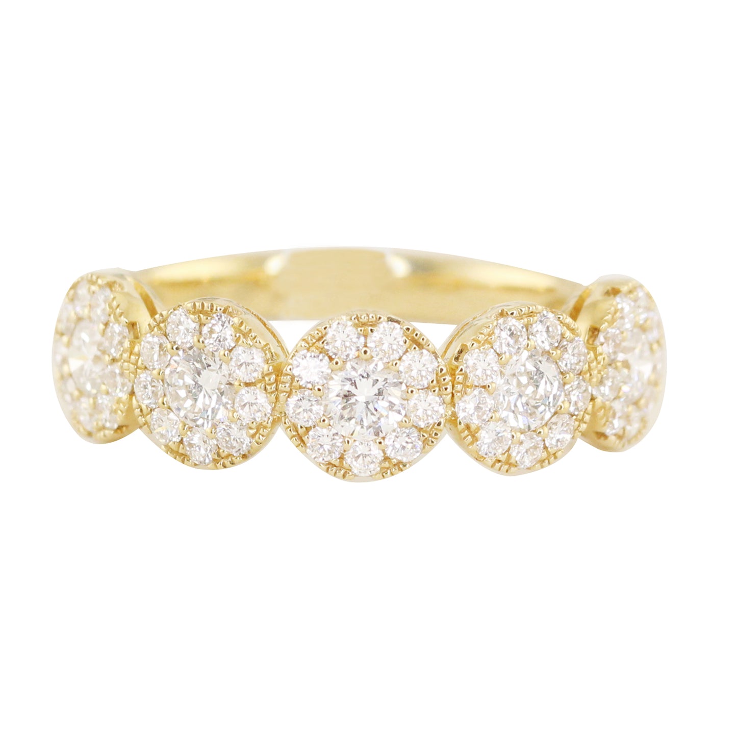 14kt gold five round diamond band - Luna Skye