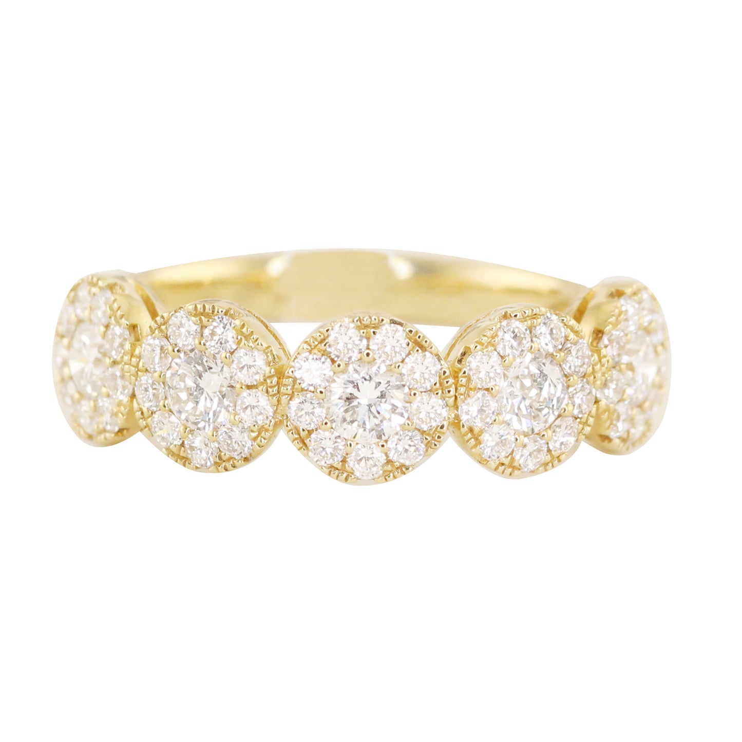 14kt gold five round diamond band - Luna Skye