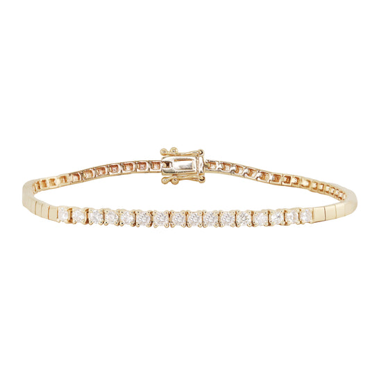 14kt gold bar diamond tennis bracelet