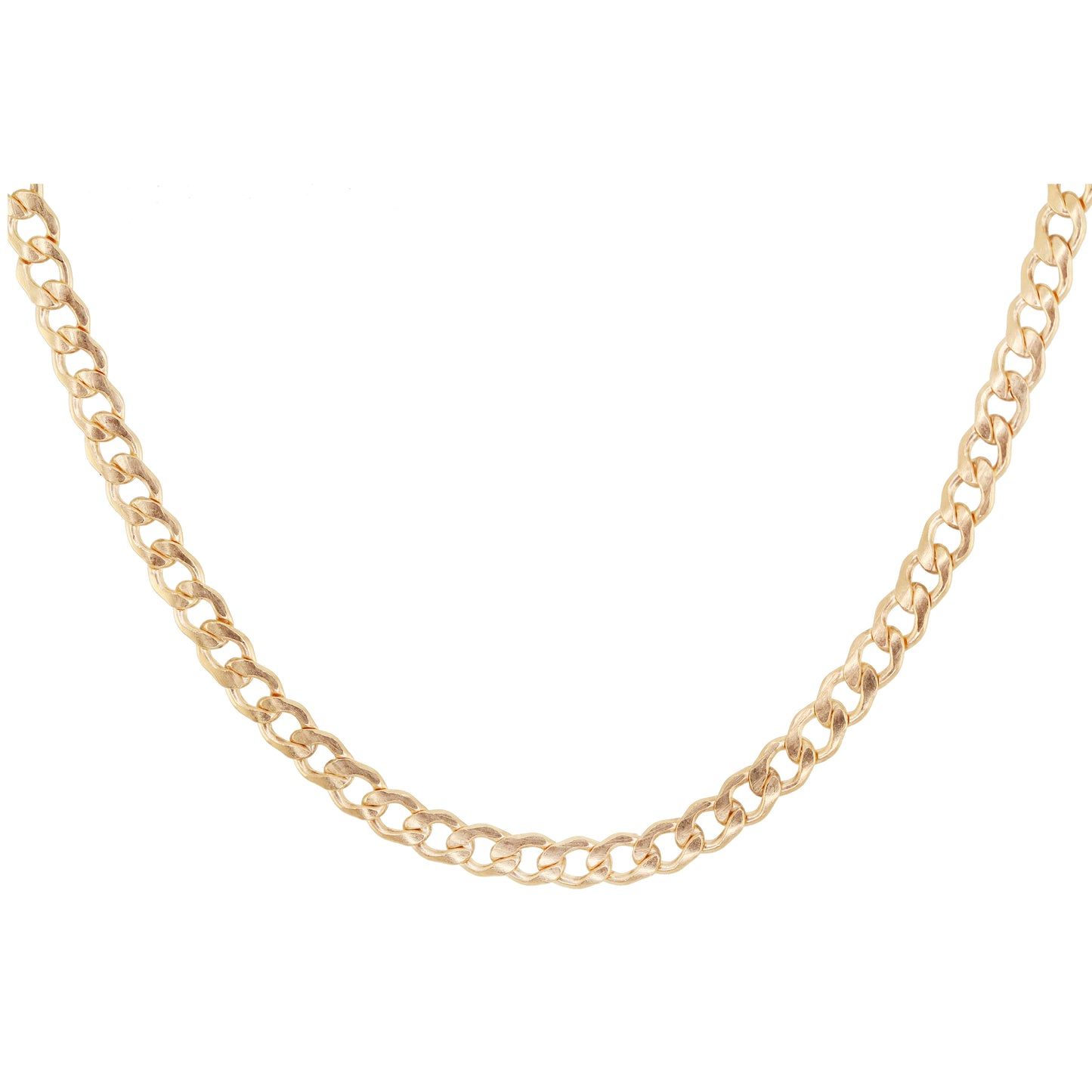 14kt gold mini curbed link chain necklace