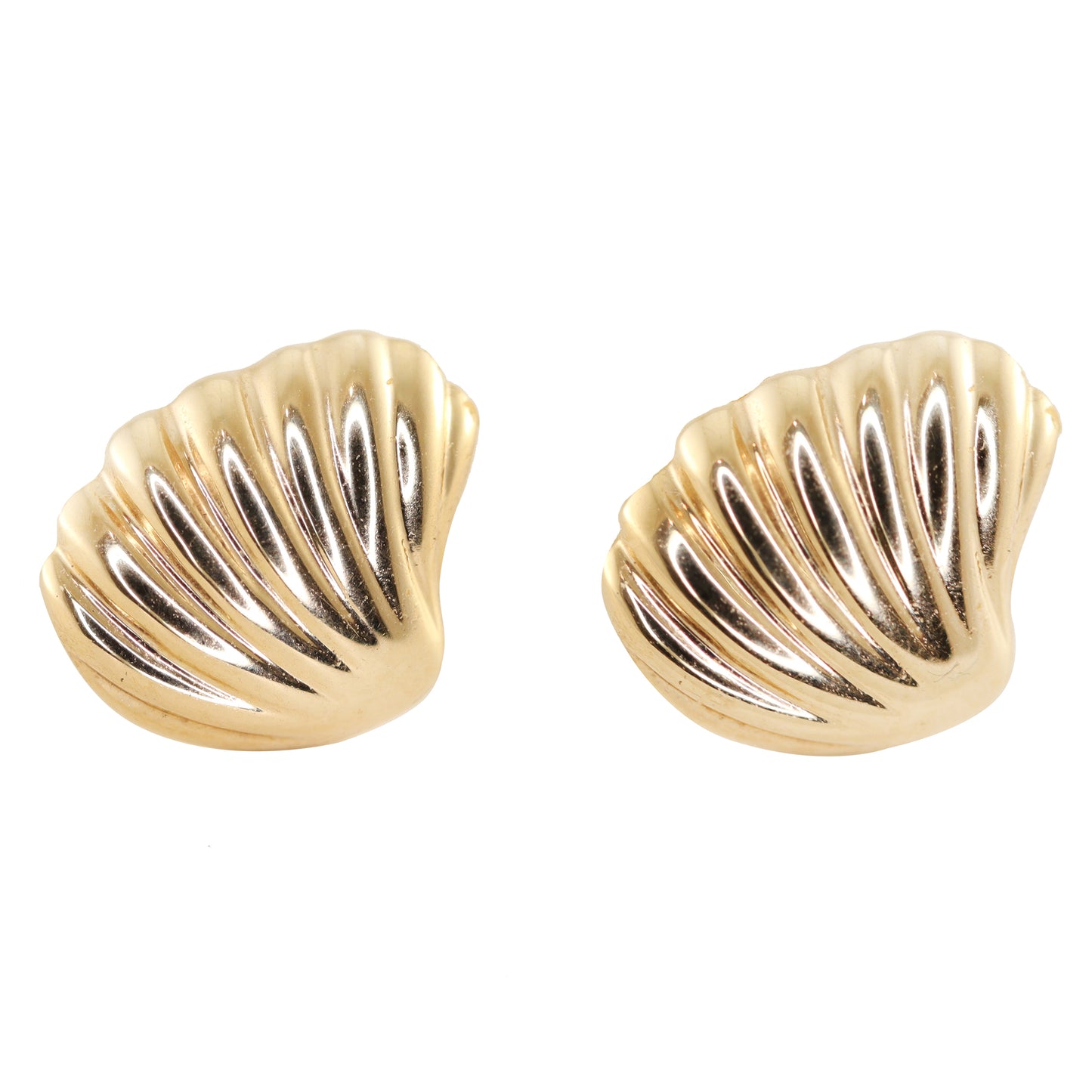 14kt gold seashell studs