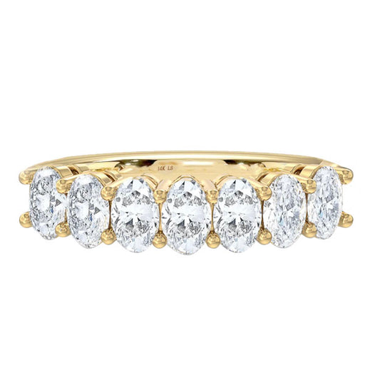 14kt gold oval diamond half eternity band