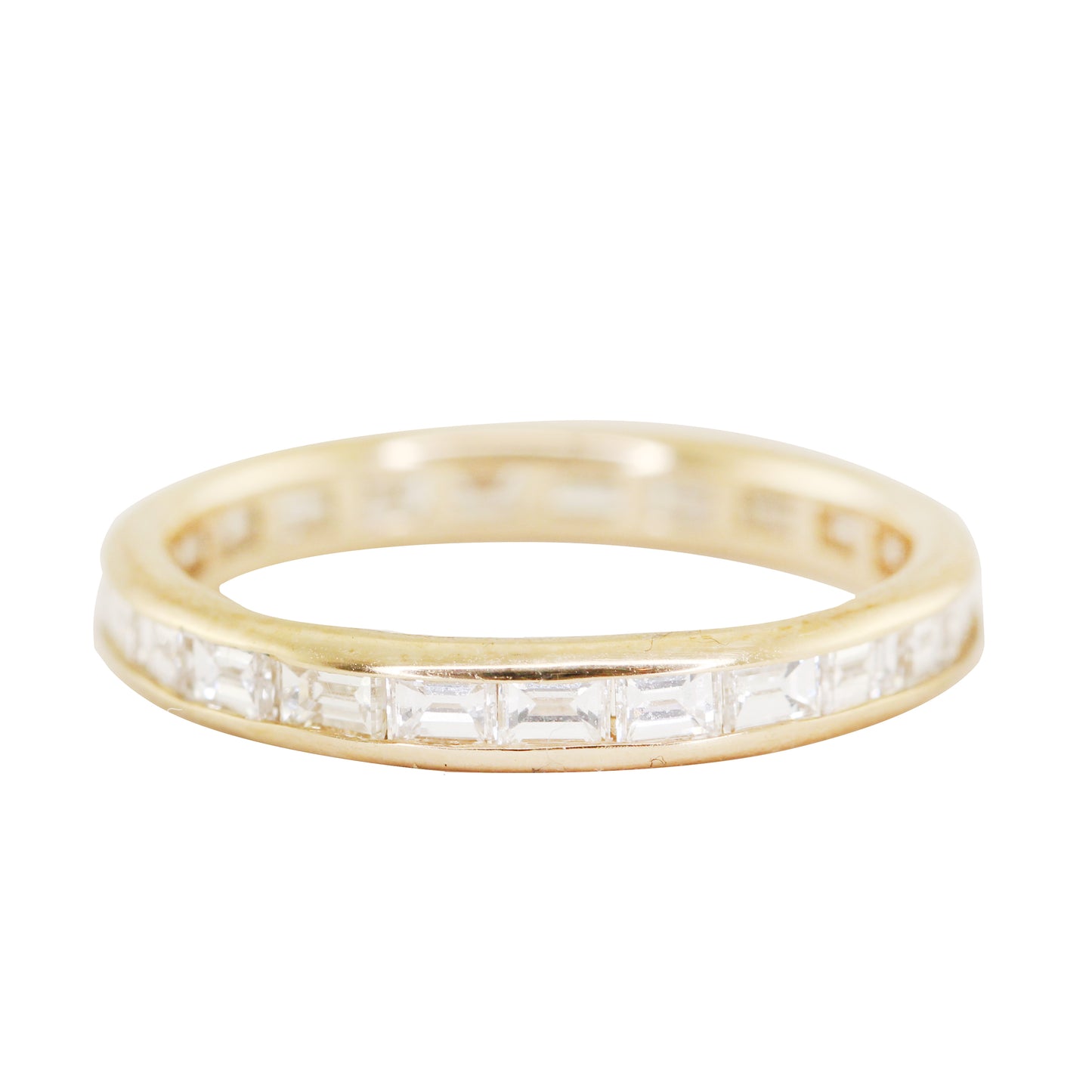 14kt gold horizontal baguette diamond eternity band