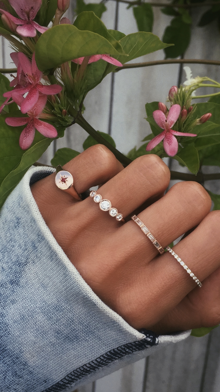 14kt gold ruby starburst signet ring - Luna Skye