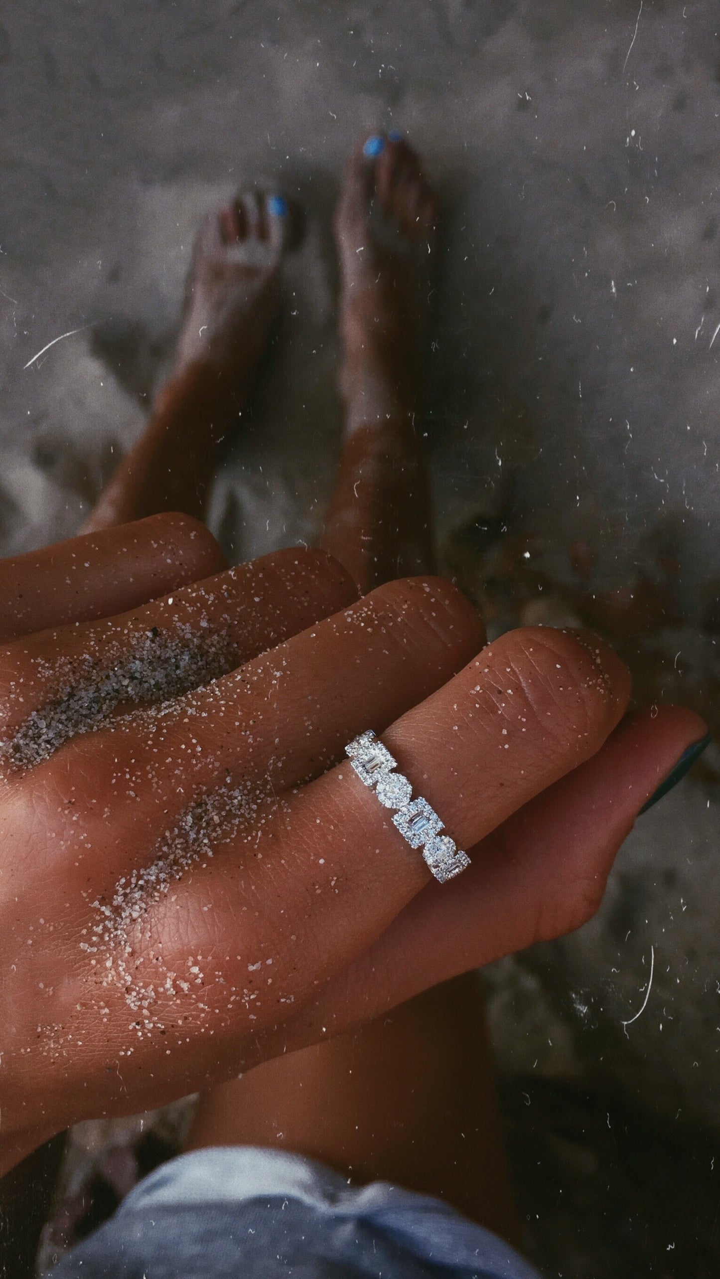 14kt gold and diamond geometric ring - Luna Skye