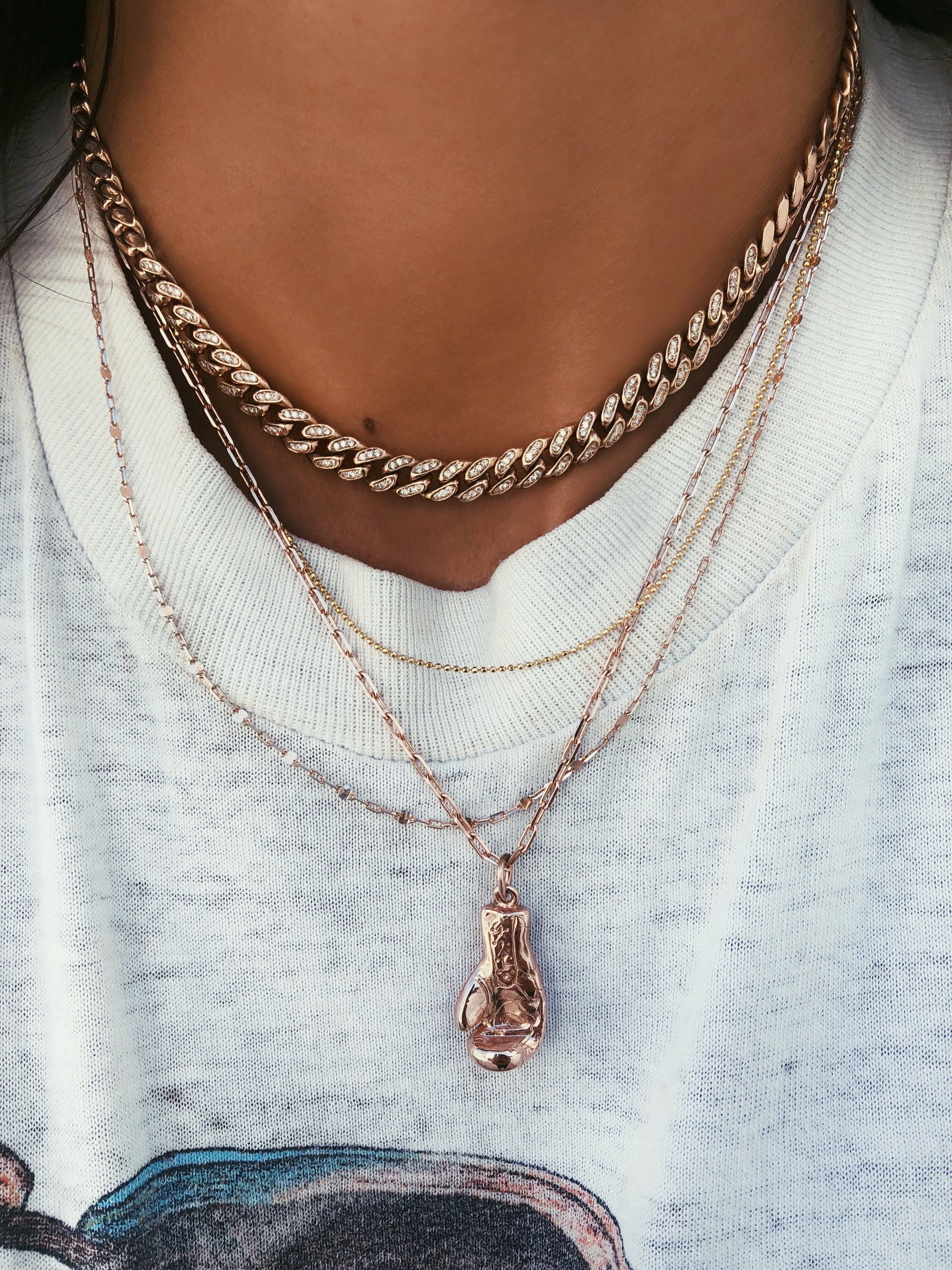 14kt golden glove necklace - Luna Skye