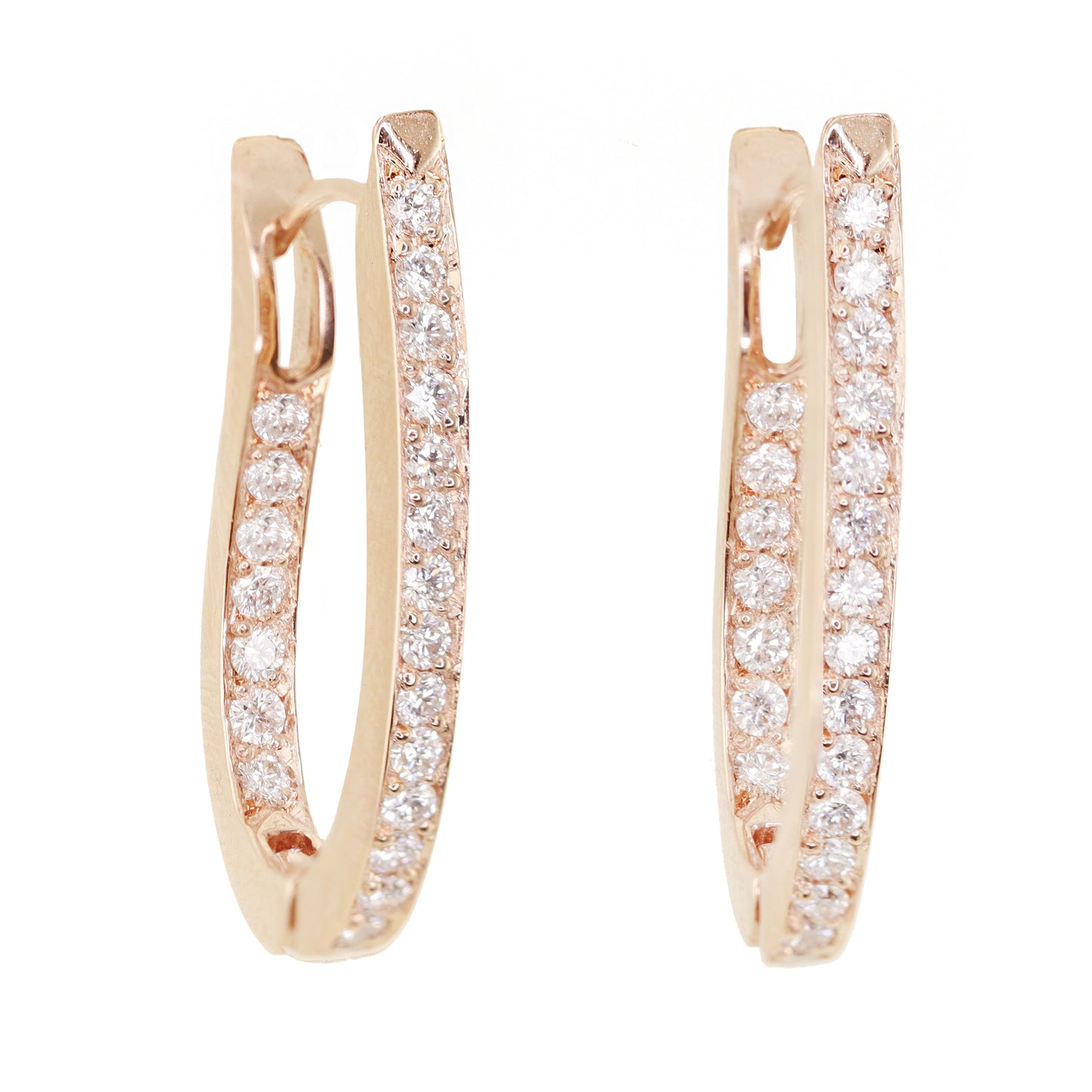 14kt gold and diamond large cleo hoop