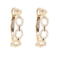 14kt gold and diamond large chain hoop earrings