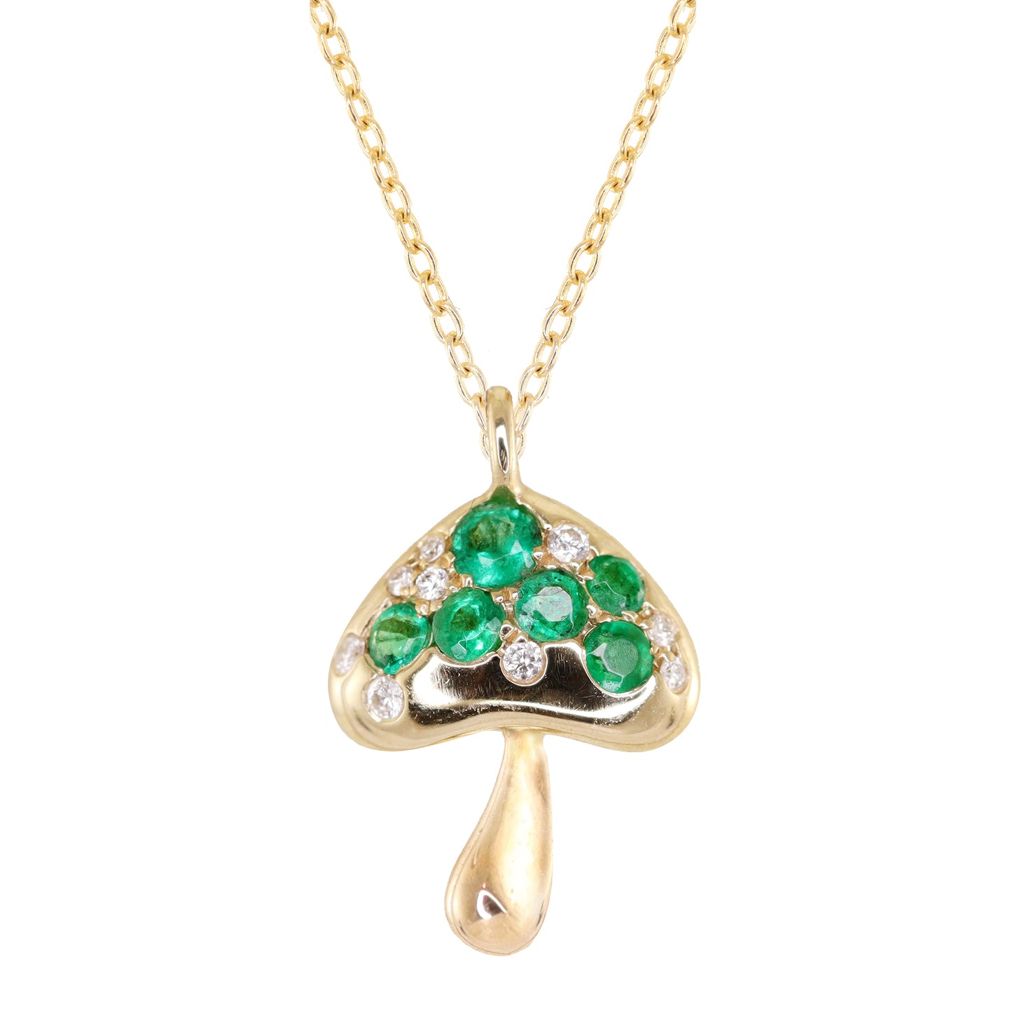 14kt gold mini mushroom necklace