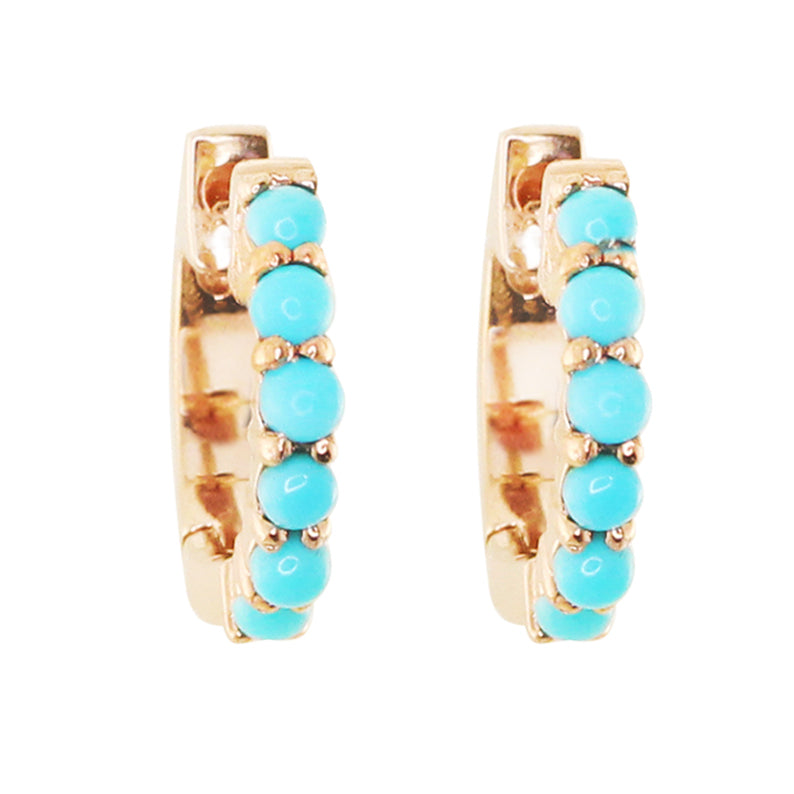14kt gold turquoise mini hoop Luna Skye