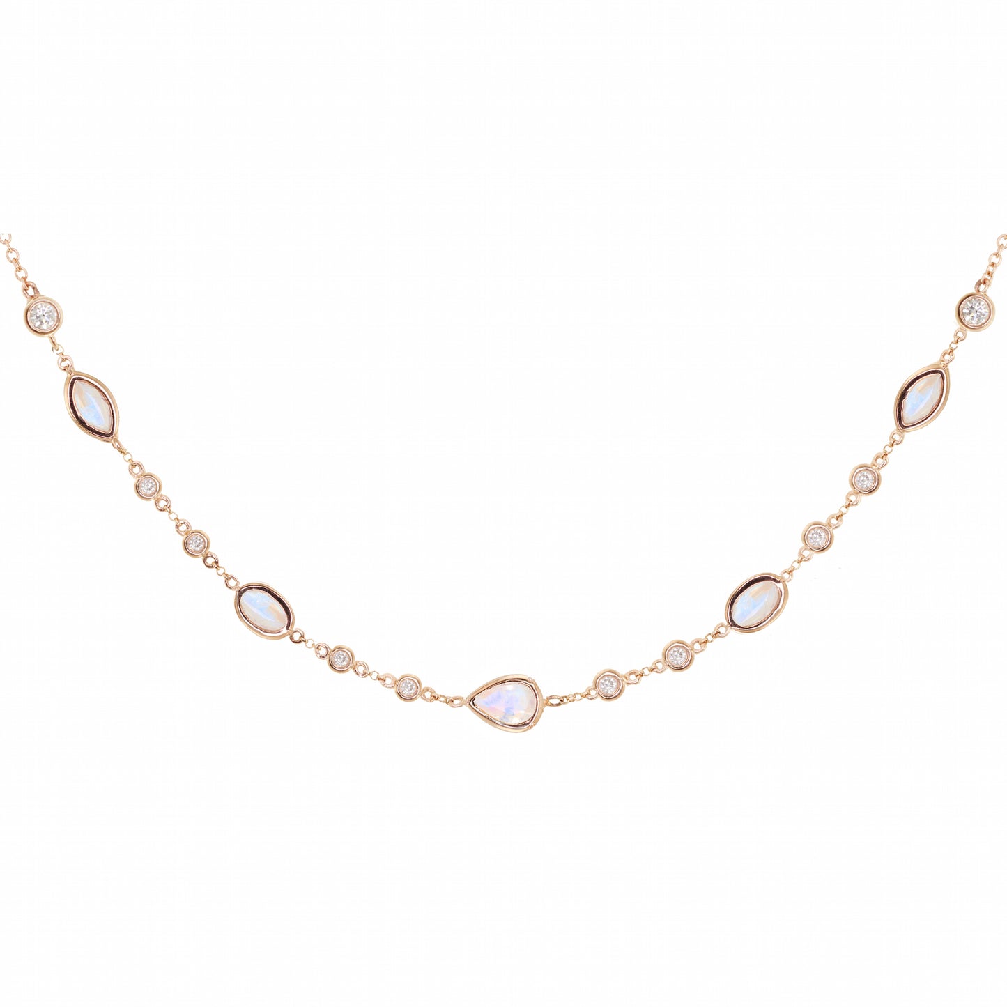 14k gold diamond bezel necklaces