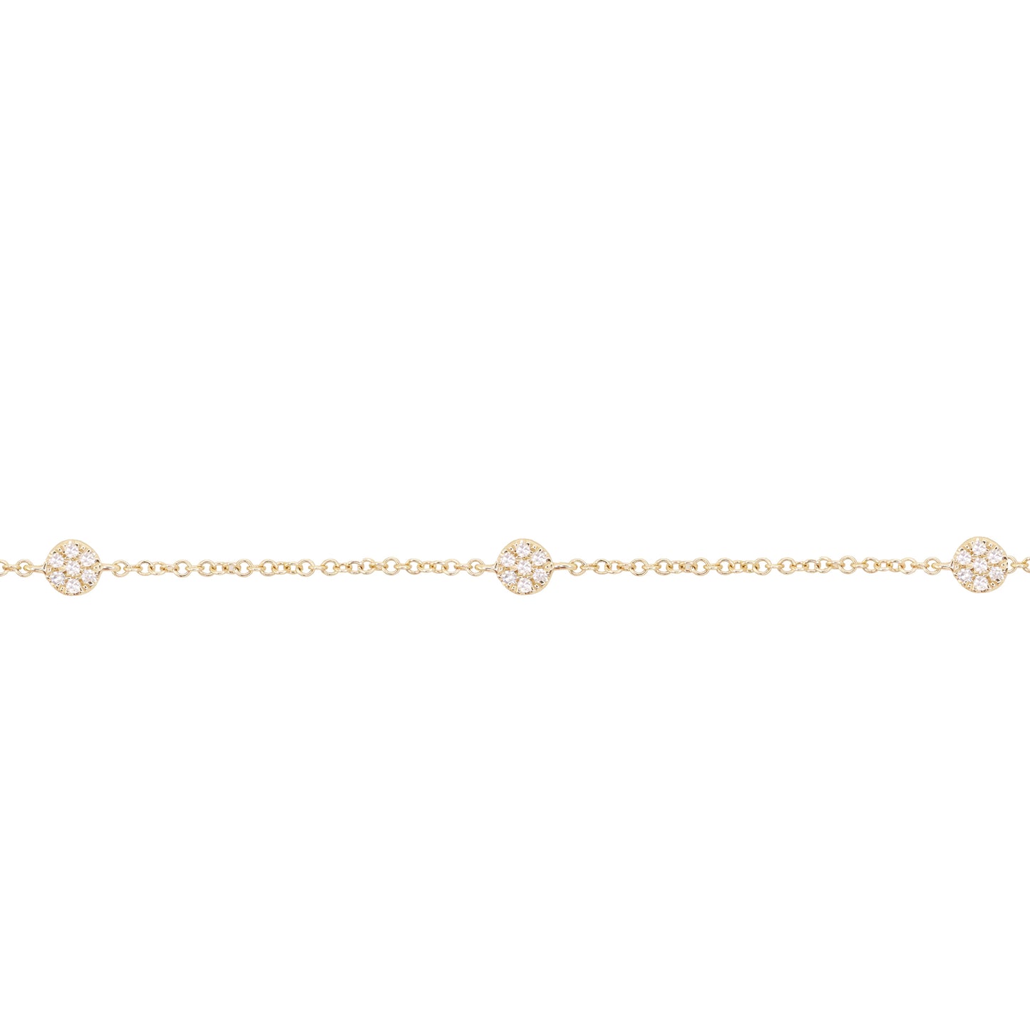 14kt gold and diamond multi disk bracelet