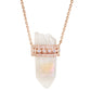 14kt gold and diamond opal quartz crystal bar necklace