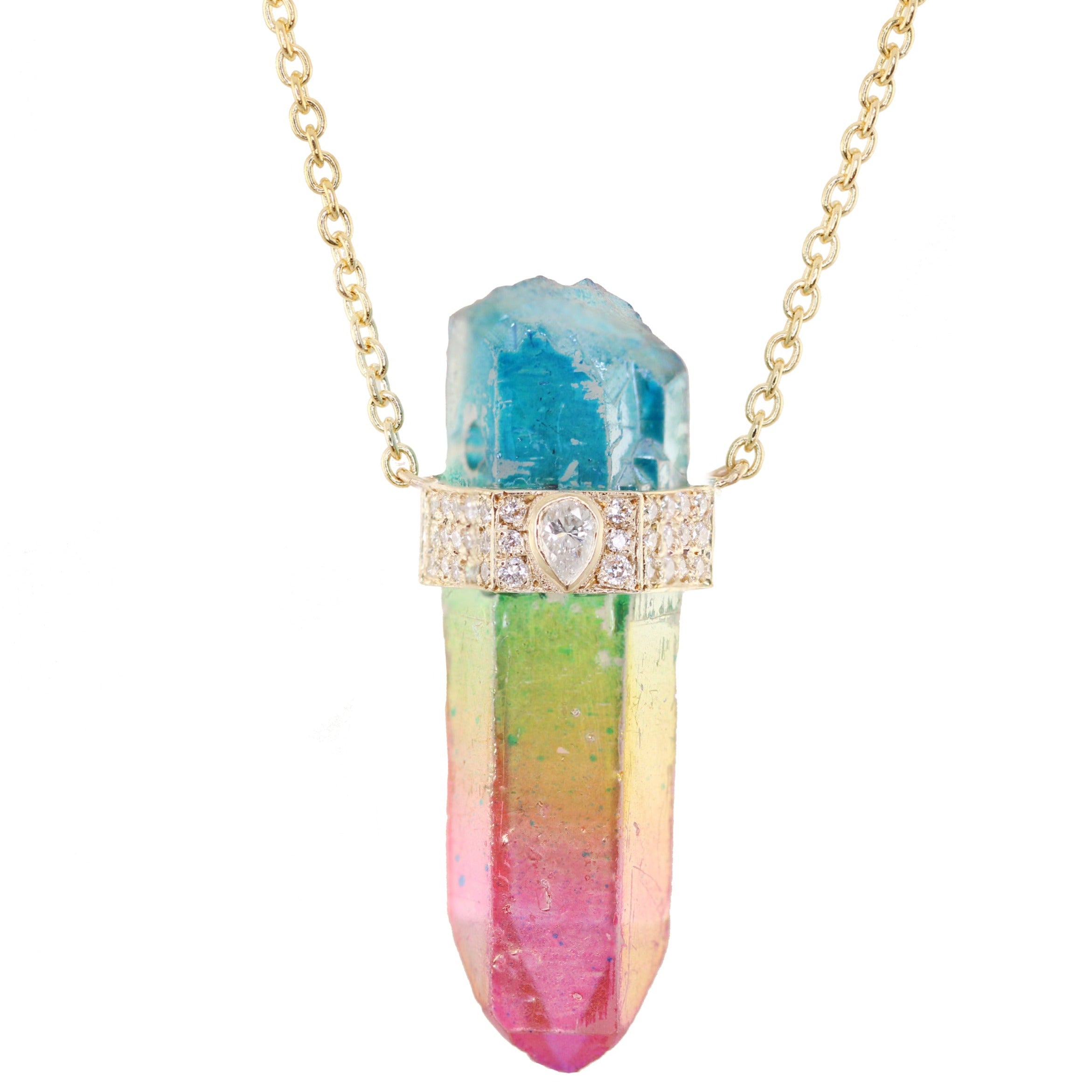 Sparkling Rainbow Crystal Airplane Necklaces