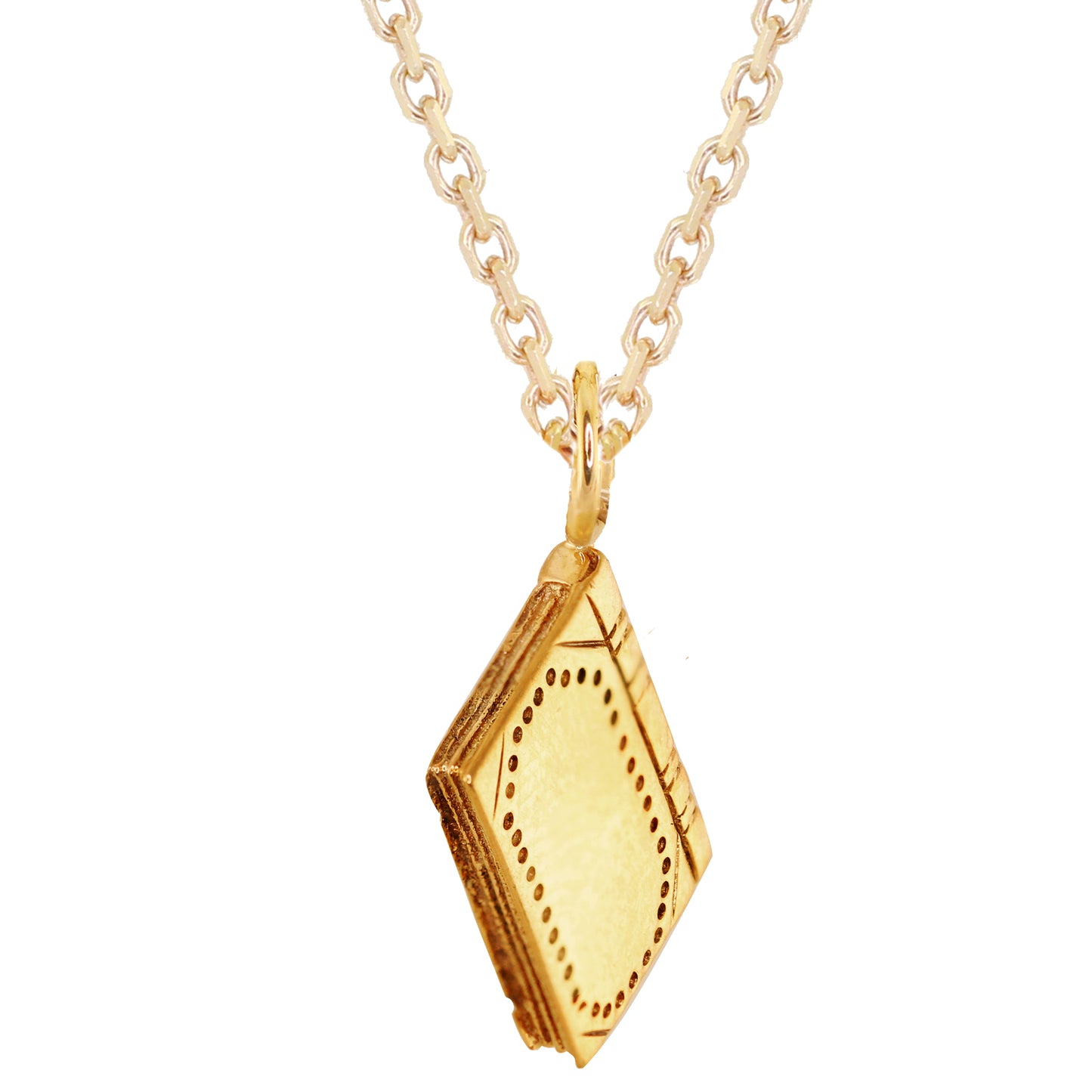14kt gold and diamond starburst vintage book charm