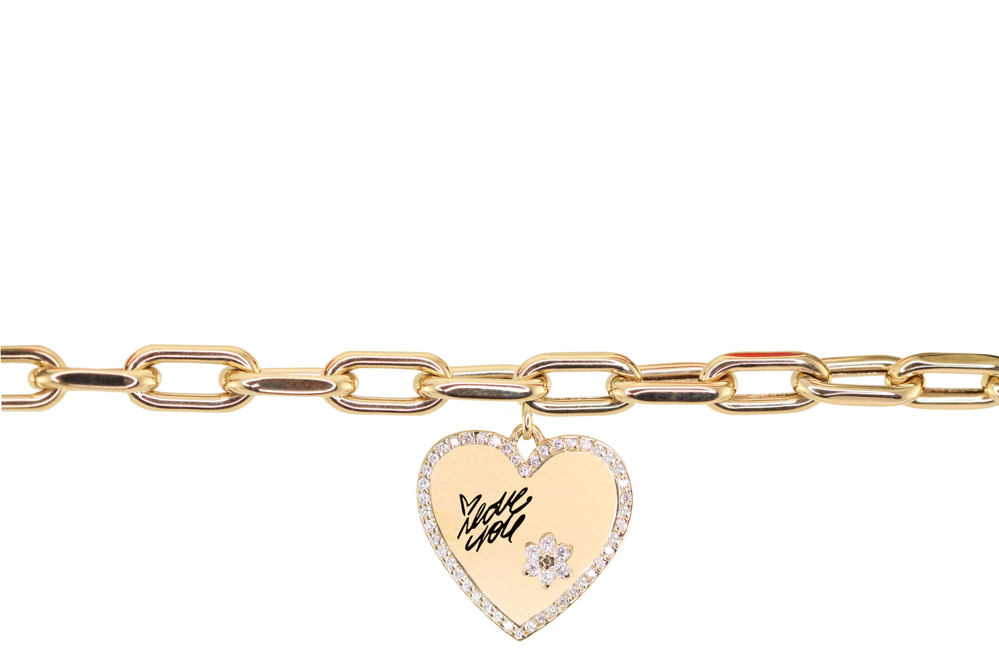 14kt gold and diamond language of the heart charm bracelet - Luna Skye