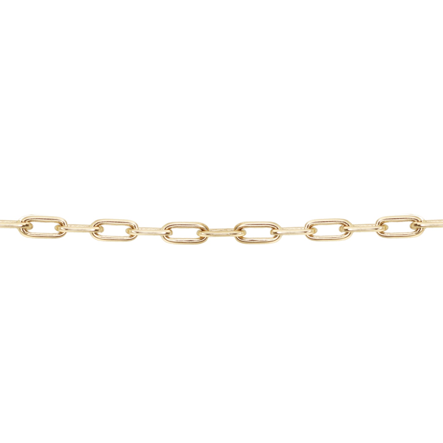 14kt gold thin paperclip chain bracelet