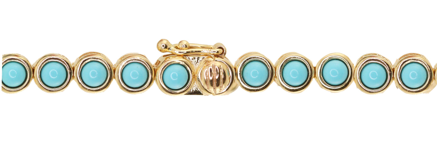 14kt gold turquoise bezel bracelet - Luna Skye