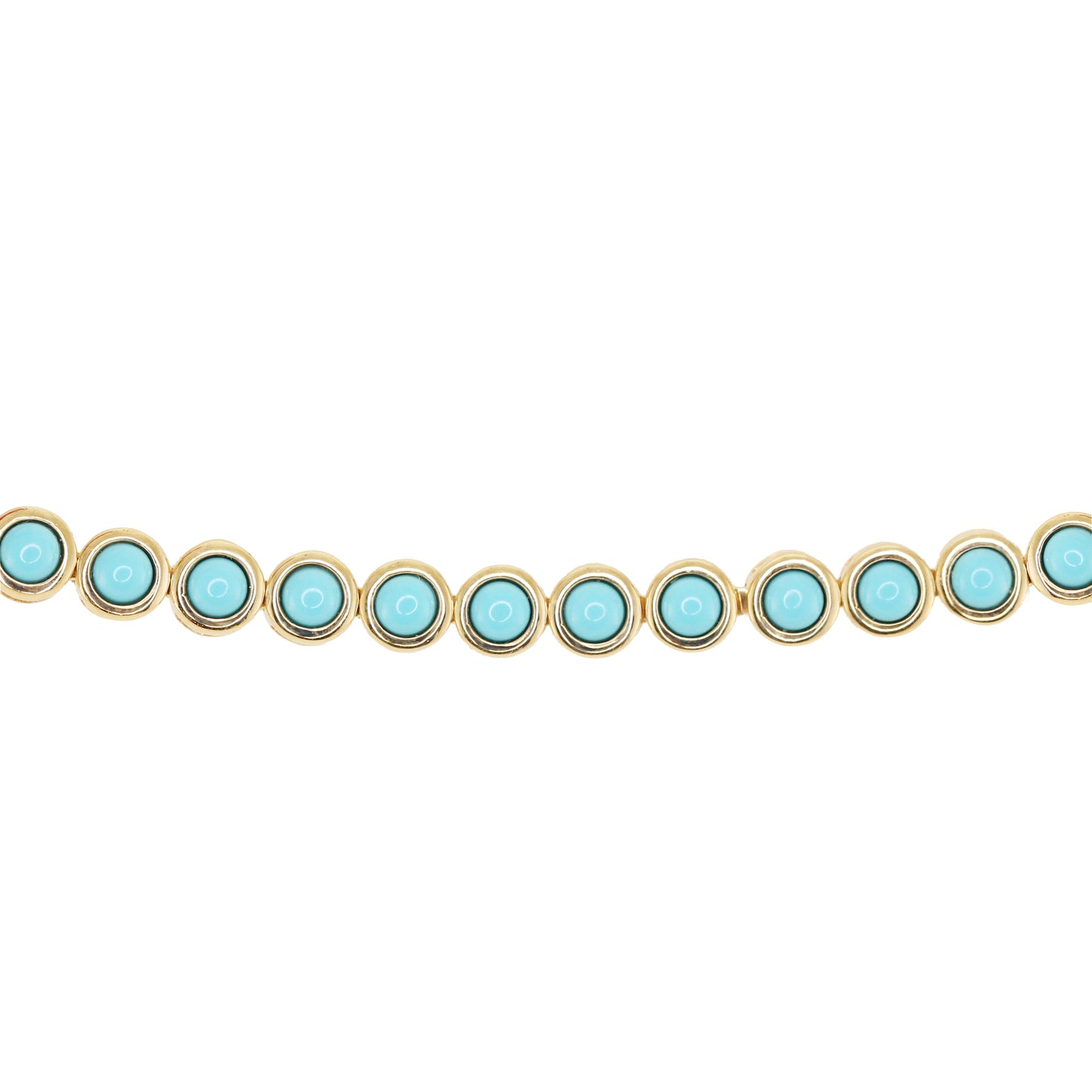 14kt gold turquoise bezel bracelet - Luna Skye