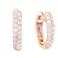 14kt gold and diamond wide two row rounded hoops
