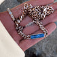 14kt gold and diamond chain link lapis choker